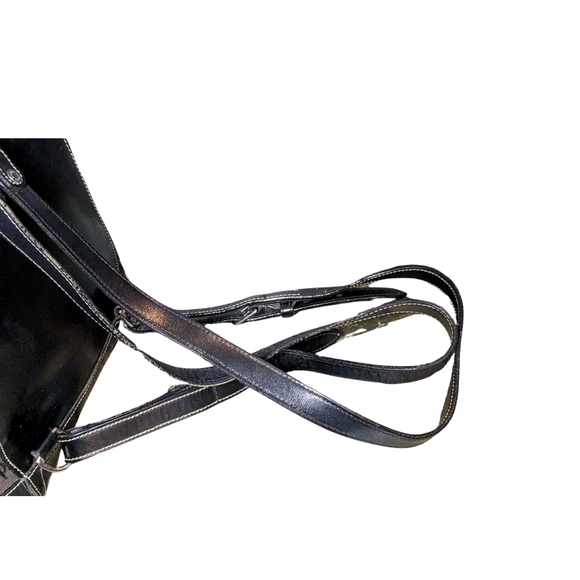 Dooney & Bourke DB Signature Canvas and Leather Backpack - Picture 2 of 15